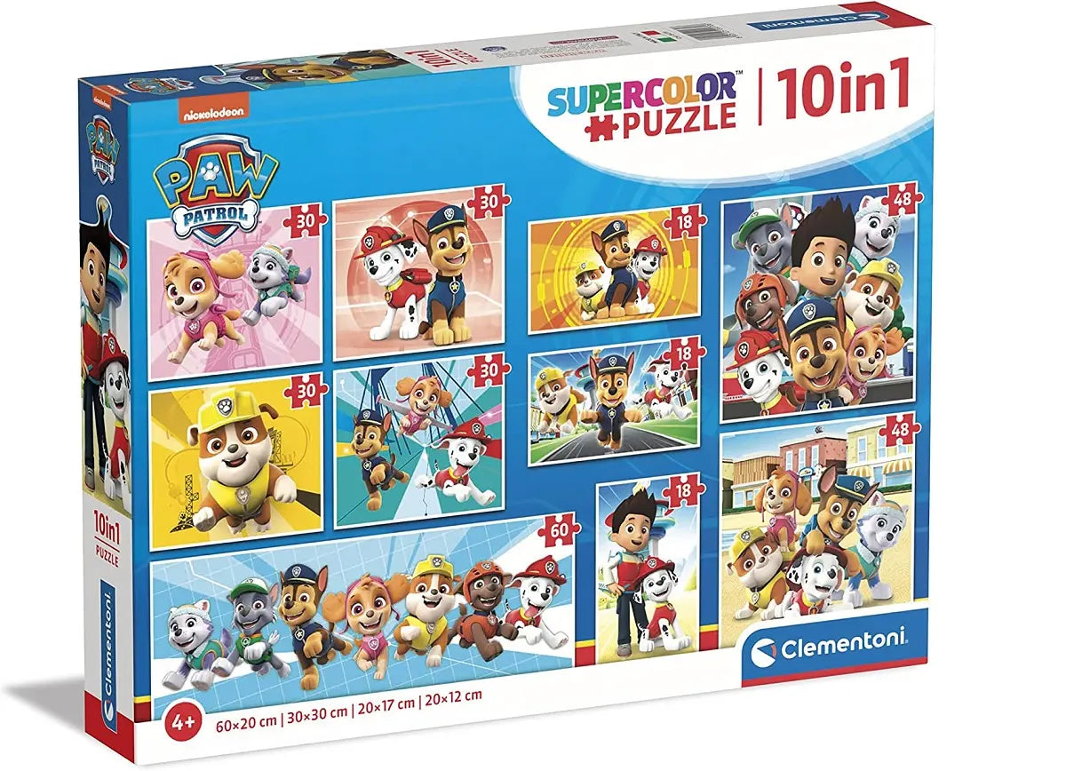 Clementoni puzzle 10w1 super kolor psi patrol
