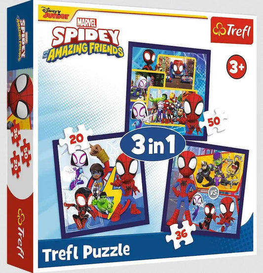 PUZZLE 3w1Pająki i dinozaury