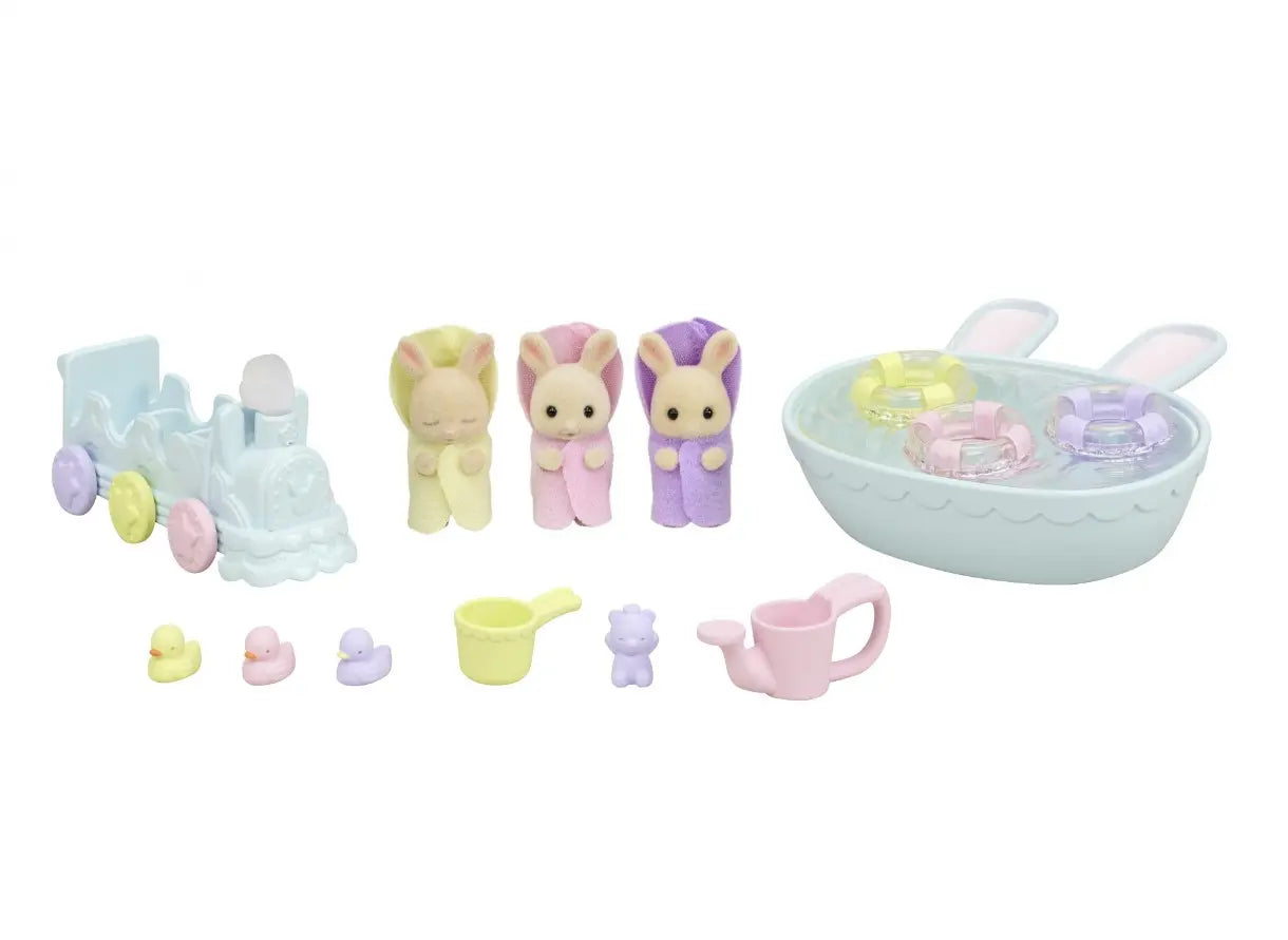 Sylvanian families kąpiel trojaczków