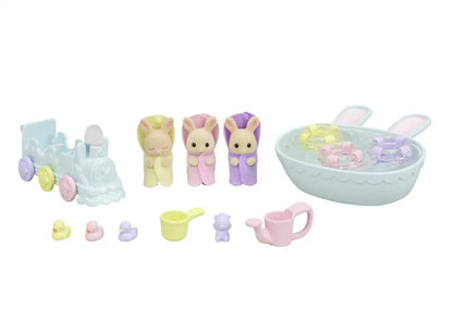 Sylvanian families kąpiel trojaczków