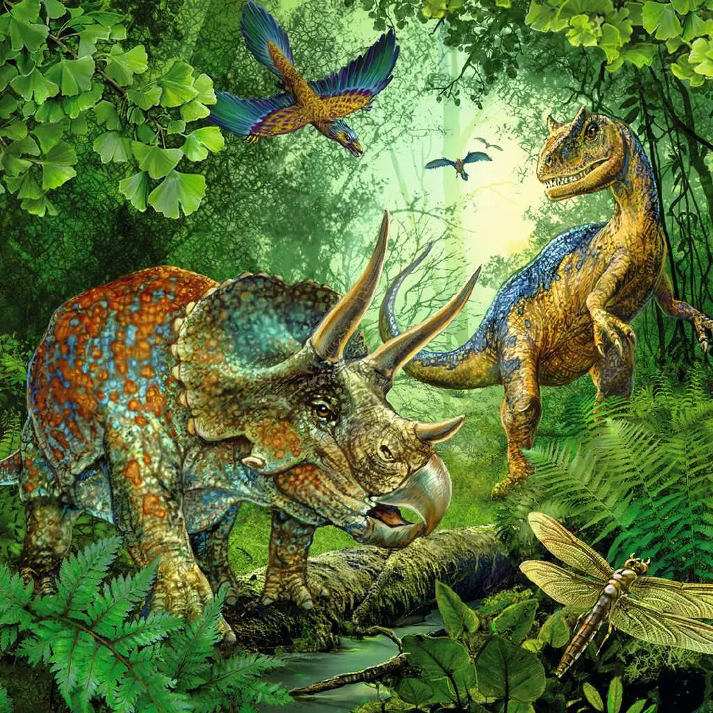 RAVENSBURGER Puzzle Fascynujący świat dinozaurów 3x49 93175