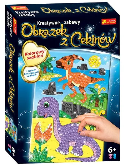 Cekinowy obrazek dinozaur parazaurolof