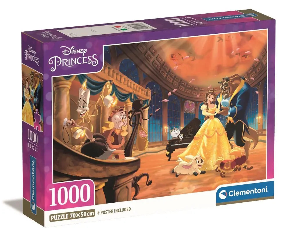 Clementoni puzzle 1000 elementów Compact Disney Princess - Piękna i Bestia