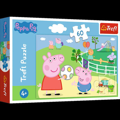 Puzzle 60 zabawy w gronie przyjaciół świnka peppa