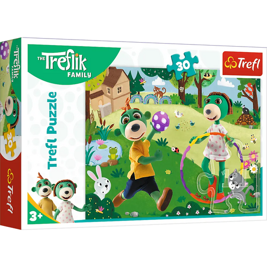 Puzzle 30 elementów Aktywny dzień Rodzina Treflików
