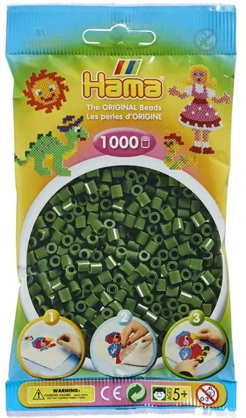 Koraliki midi 1000 szt ciemno zielone