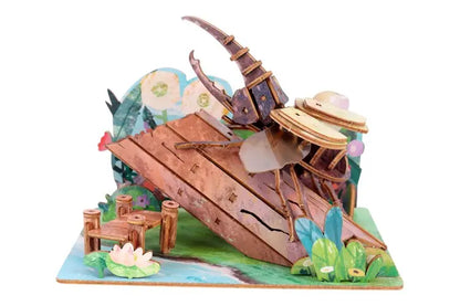 Puzzle drewniane 3D Chrząszcz na drzewie 12619