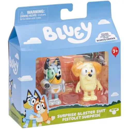 Zestaw figurek bluey i chucky z blasterem