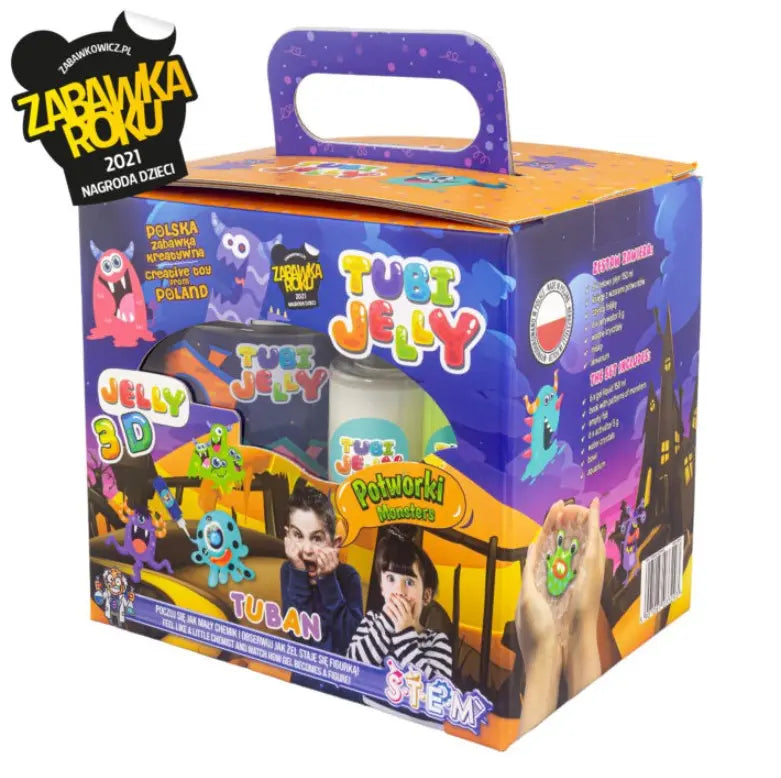 Tubi jelly potworki 6 kolorów + małe akwarium