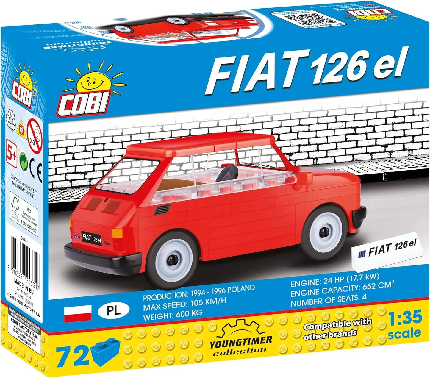 CARS Mały Fiat 126P 1994-1999 72 kocki 24531