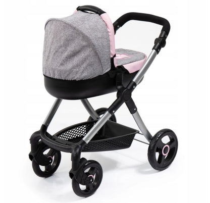 BAYER Stylowy wózek d/lalek szar+róż 12633AA 26334