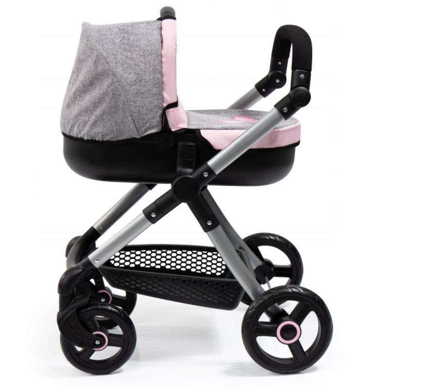 BAYER Stylowy wózek d/lalek szar+róż 12633AA 26334