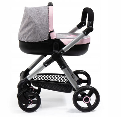 BAYER Stylowy wózek d/lalek szar+róż 12633AA 26334