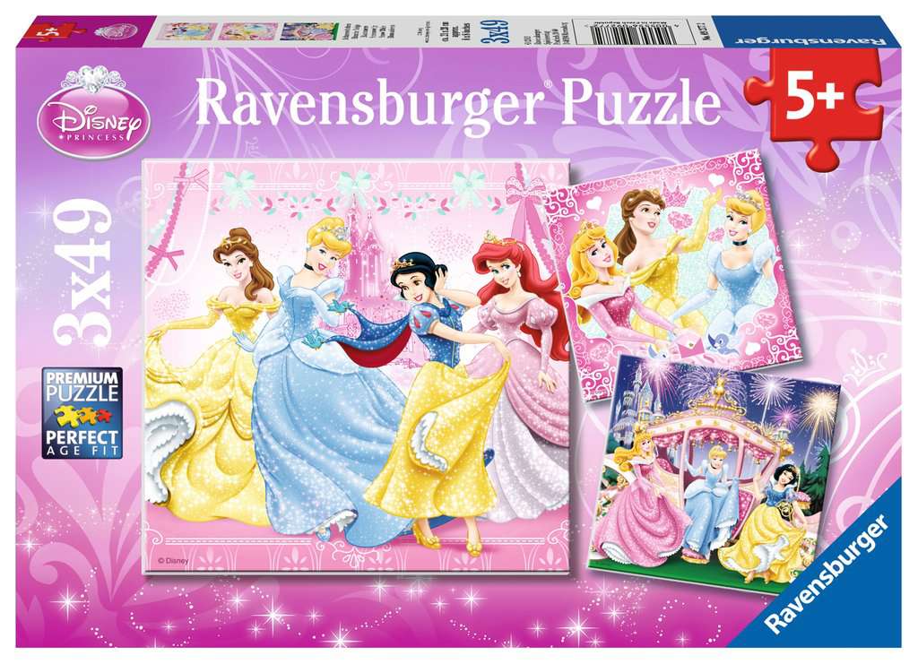 Ravensburger puzzle królewna śnieżka 3x49