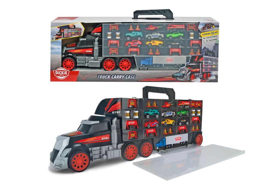 Dickie City 2 w 1 truck walizka + autka + akcesoria