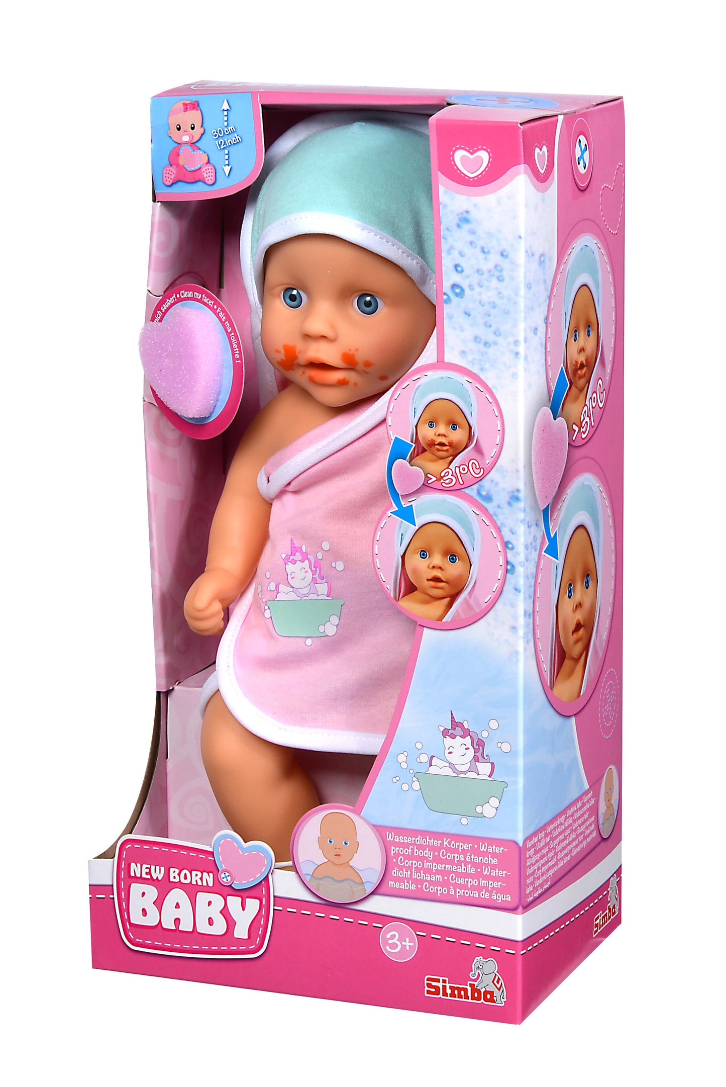 New Born brudny bobas30cm do kąpieli 503-0006