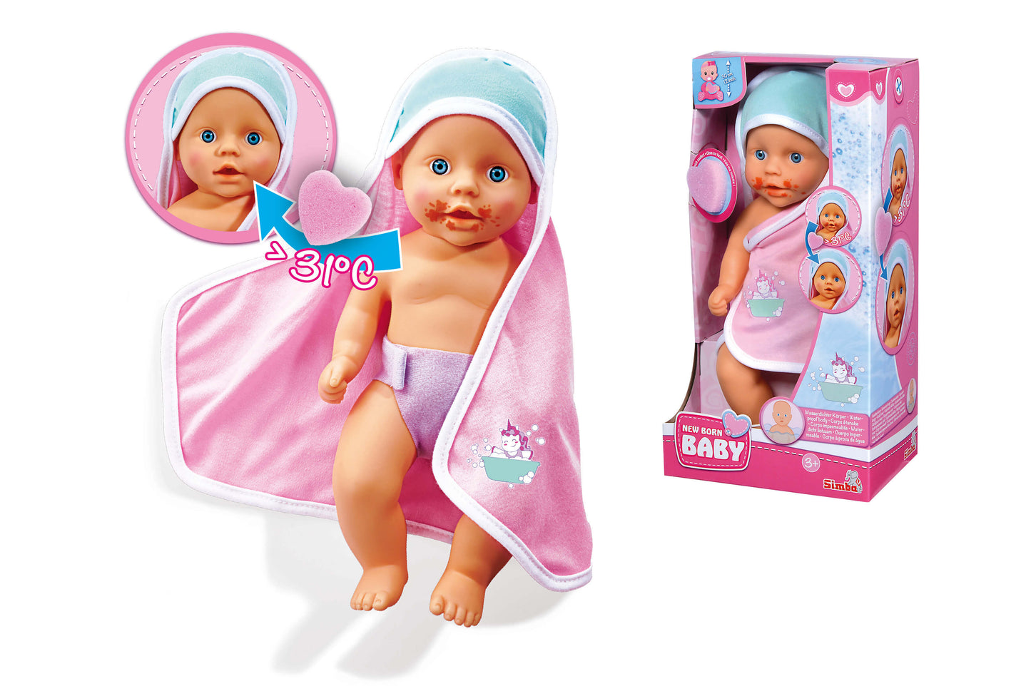 New Born brudny bobas30cm do kąpieli 503-0006