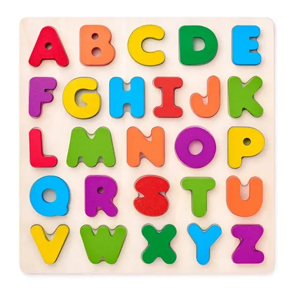 Puzzle drewniane litery alfabet