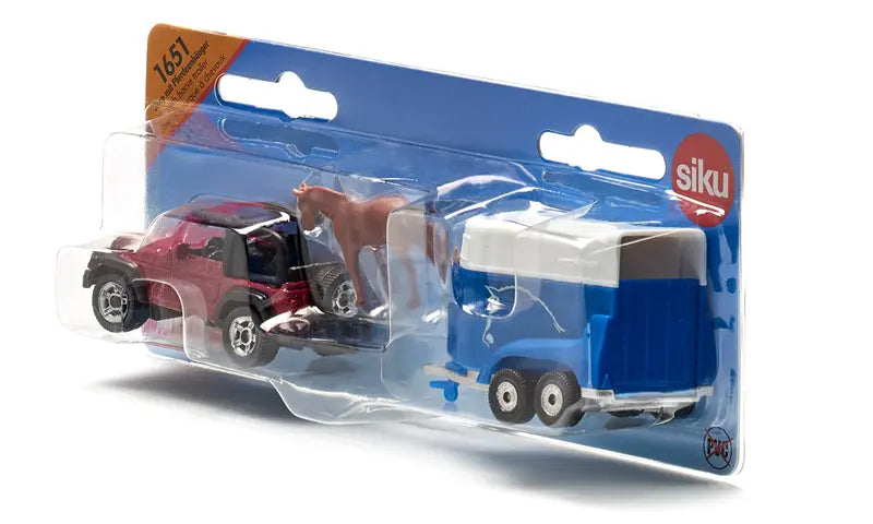 SIKU 16 Jeep z przyczepą na konie 1651