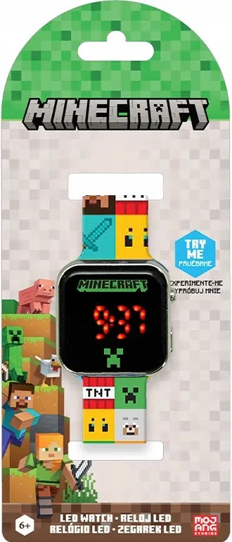 Minecraft zegarek cyfrowy LED