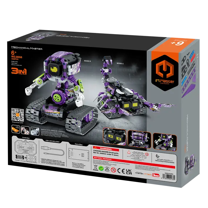 Immaster inteligentny robot programujący zdalnie sterowany 3w1 458 elementów