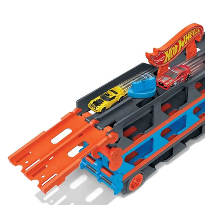 Hot Wheels City Mega długi transporter 2w1 + autka