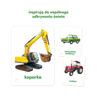 CzuCzu Karty obrazkowe na sznureczku Pojazdy 12m+