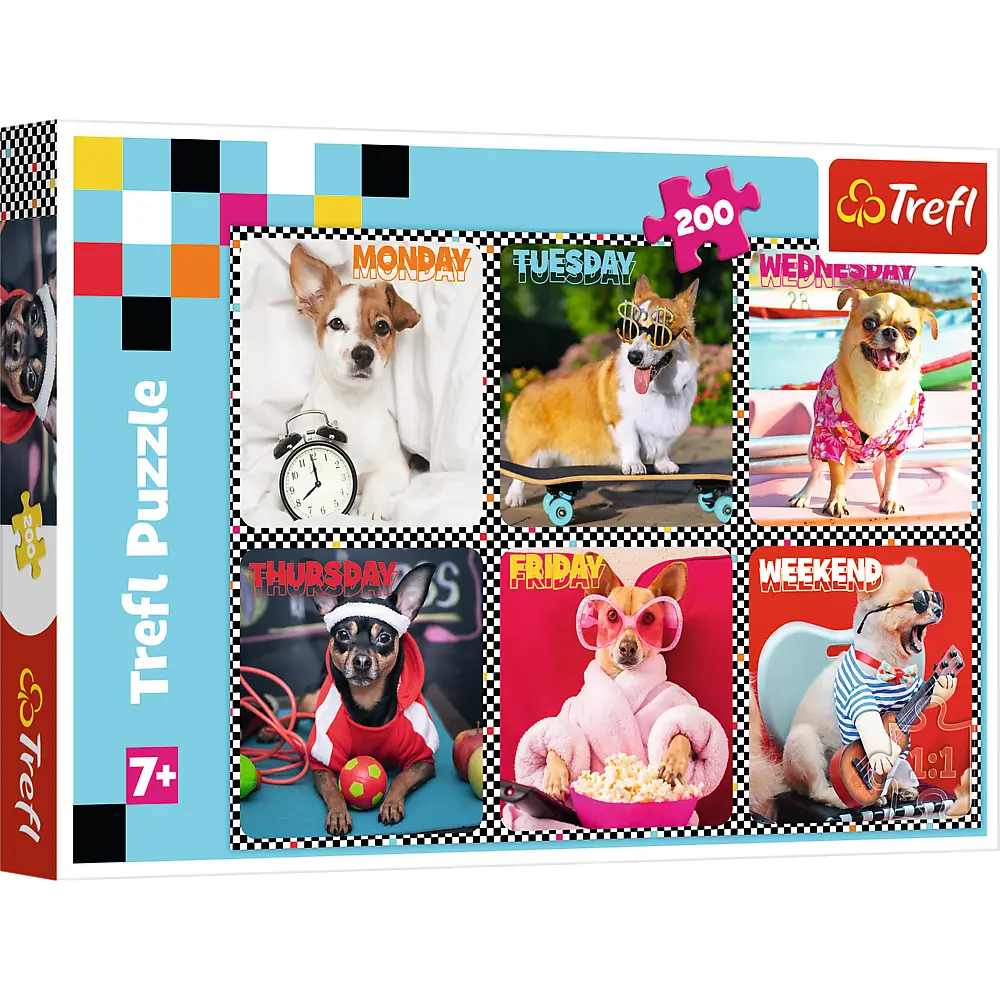 Puzzle 200 elementów wesołe psy