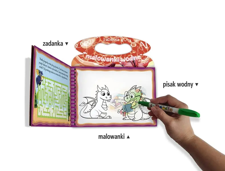 Zadanka i malowanki wodne. Smoki