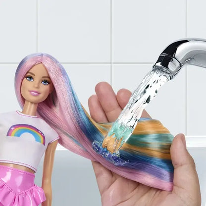 Barbie lalka tęczowe brokatowe włosy JJP07 /6