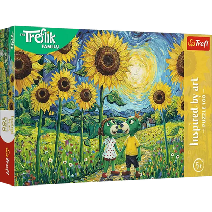 Puzzle Rodzina Treflików, Inspired By Art 100 el. Spacer wśród słoneczników