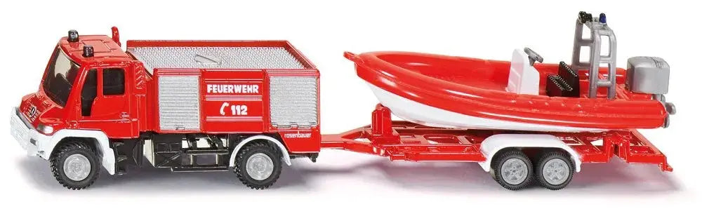 SIKU 16 Straż pożarna Unimog z łodzią 1636
