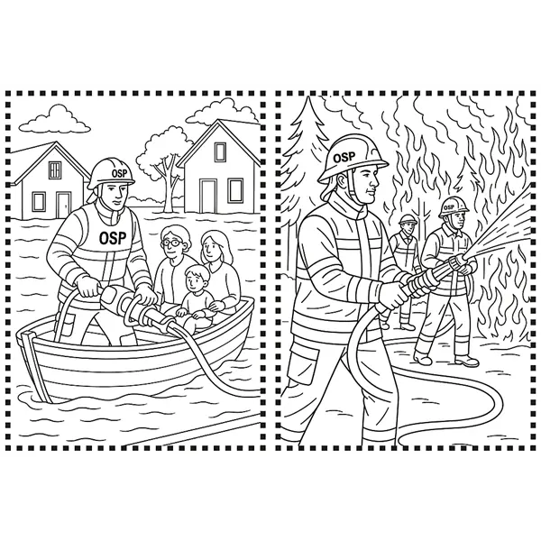 Kolorowanka z naklejkami - Strażak