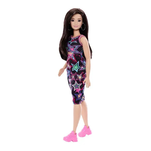 Barbie lalka Fashionistas w sukience w gwiazdki