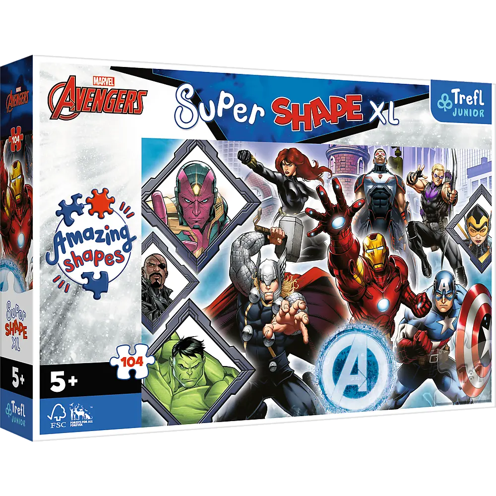 Puzzle Super Shape XL 104 elementy Twoi Ulubieńcy Avengers