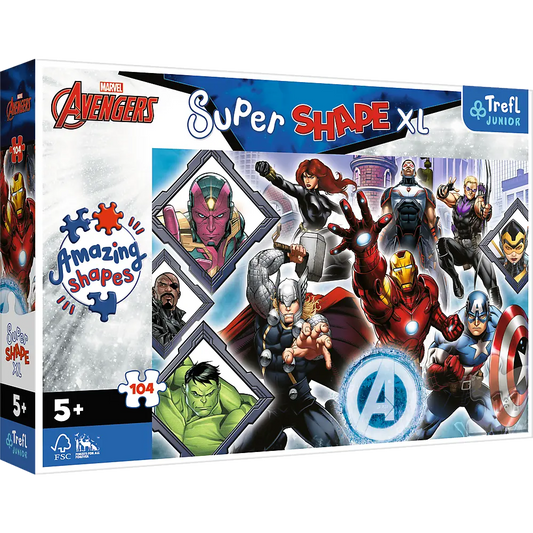 Puzzle Super Shape XL 104 elementy Twoi Ulubieńcy Avengers