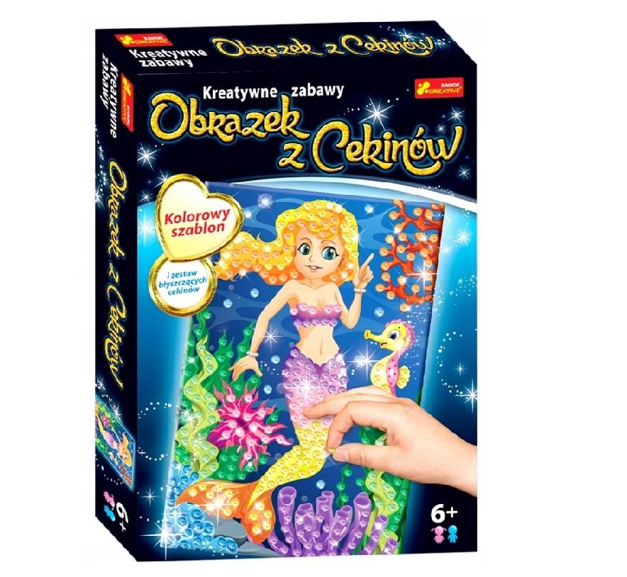 Cekinowy obrazek syrenka