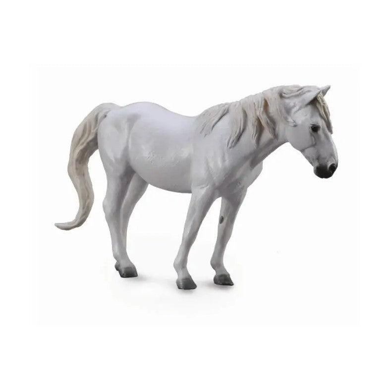 Figurka koń rasy camargue maści szarej