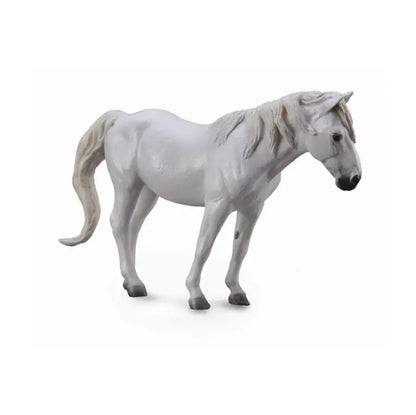 Figurka koń rasy camargue maści szarej