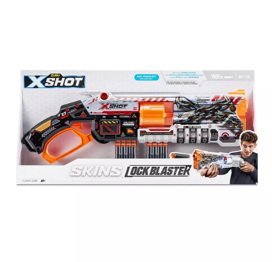 ZURU X-SHOT SkinsLockBlaster Gun 8strz.36606