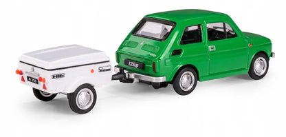 Zestaw Fiat 126p + przyczepa Niewiadów N250C - zielony