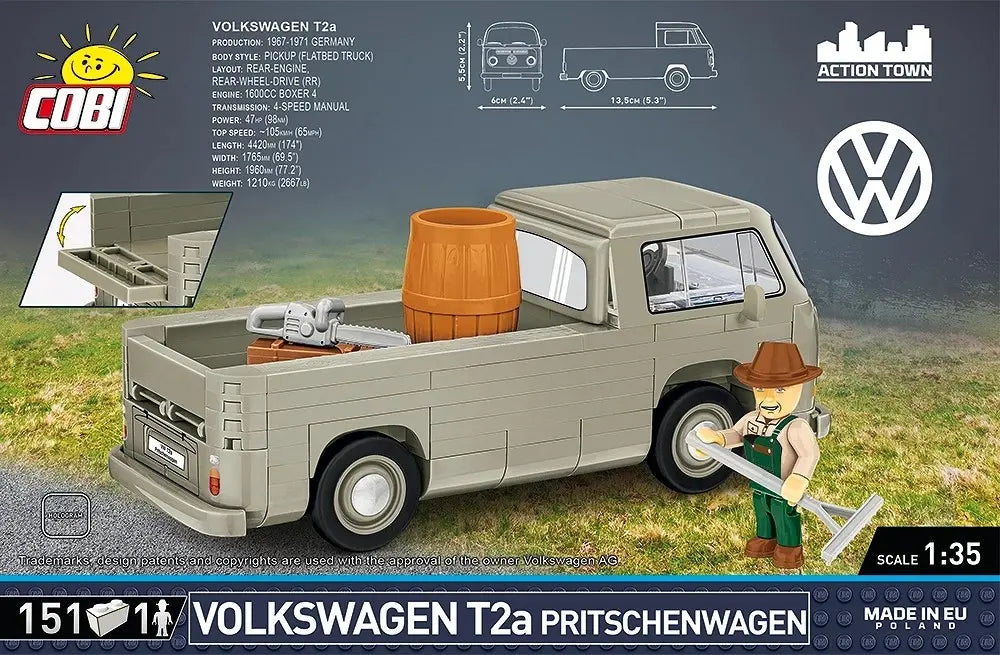 Klocki volkswagen t2a pritschenwagen 152 elementy