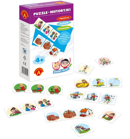 Puzzle historyjki zabawa i nauka