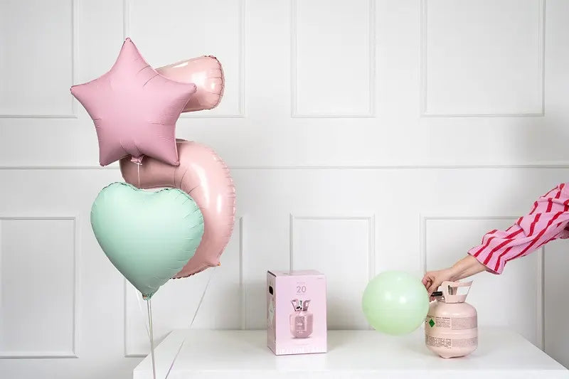 Butla z helem jasnoróżowa, 20 balonów 0,15 m³