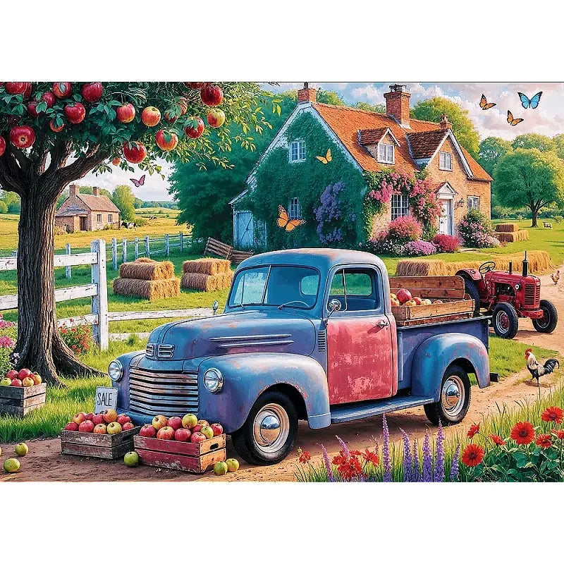 Puzzle 500 elementów Premium Plus Quality Tea Time: Samochód farmera