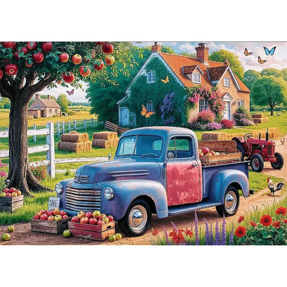 Puzzle 500 elementów Premium Plus Quality Tea Time: Samochód farmera