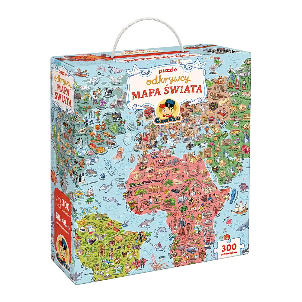 Puzzle odkrywcy mapa świata 7+