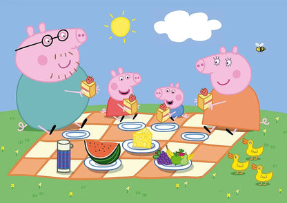 Puzzle 2x60 super kolor świnka peppa
