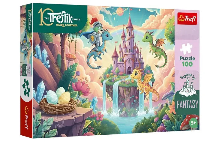 Puzzle 100el. Inspired by Fantasy - Rycerz Treflik i smoki