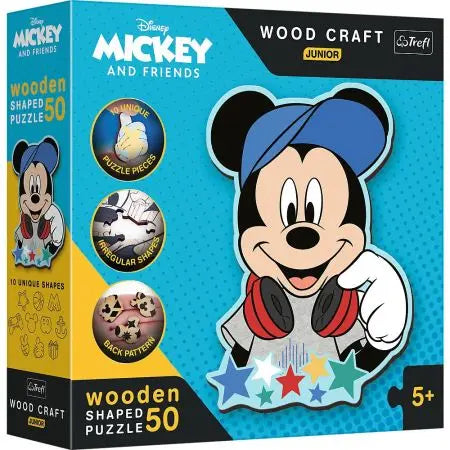 Puzzle drewniane 50 elementów - W świecie Mickey